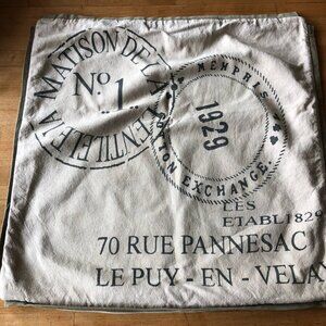 Cotton Pillow Cover with Print Square Pillow Case 19 in  Beige Tan Colors